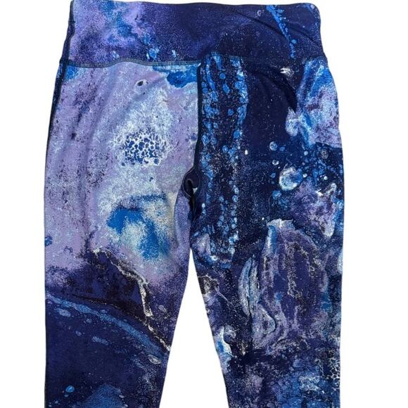 Sweaty All Day 7/8 Workout Leggings Blue Marlin Moon Print Galaxy Swirl Size S - Picture 7 of 12